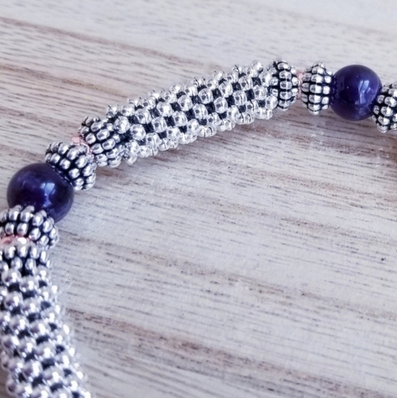 Rose Gold & Amethyst Toggle Bracelet - Picture 7 of 7